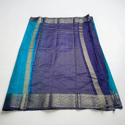 Mayoori Jute Saree in Blue Ocean Glow