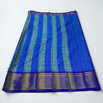 Veena Ocean Blue Cotton Saree