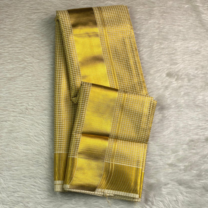 Elaya Set Saree Checks with Golden Border