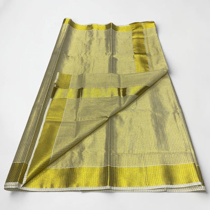 Elaya Set Saree Checks with Golden Border