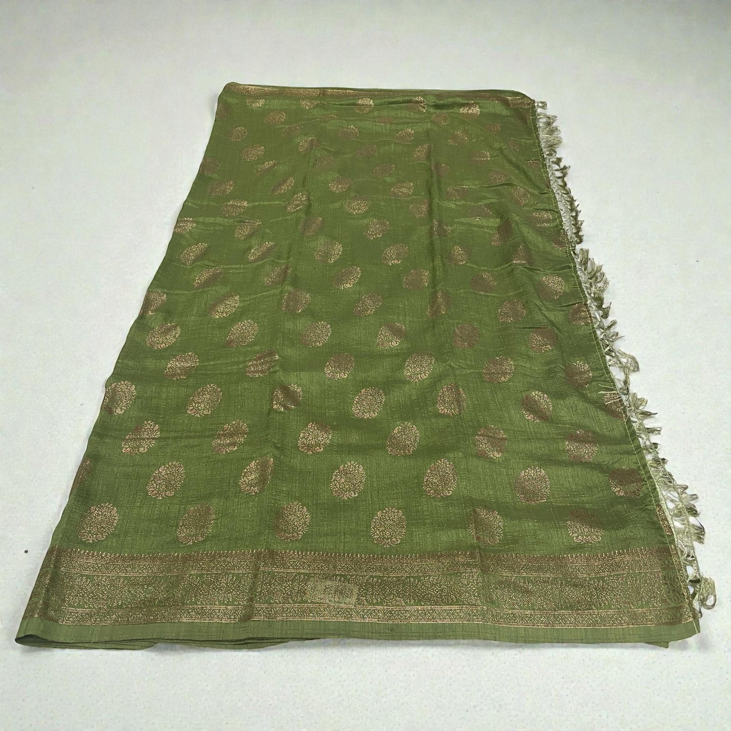 Kashmiri Silk with Floral Design Pastel Green (Dress Code)