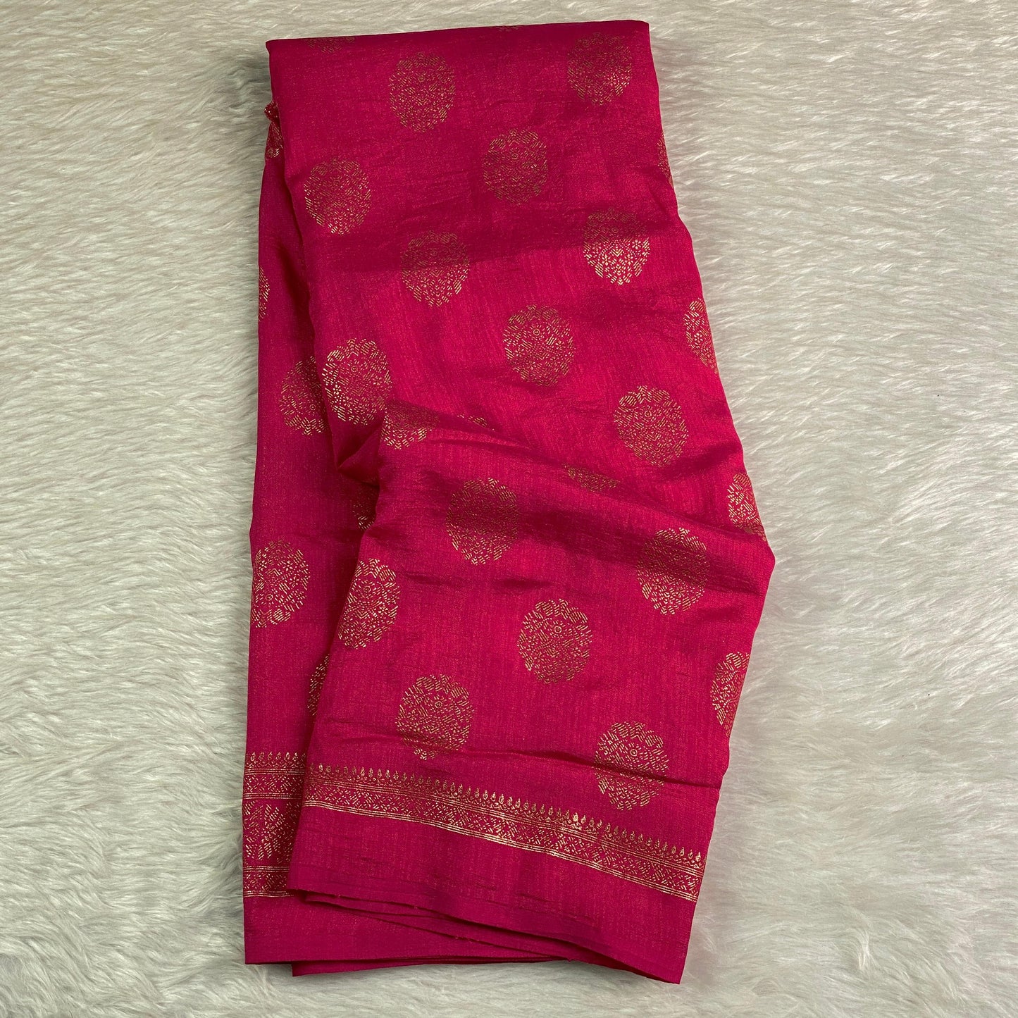 Kashmiri Silk with Floral Design Dark Pink (Dress Code)