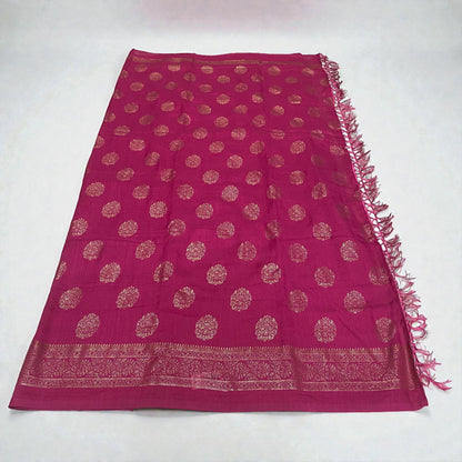 Kashmiri Silk with Floral Design Dark Pink (Dress Code)