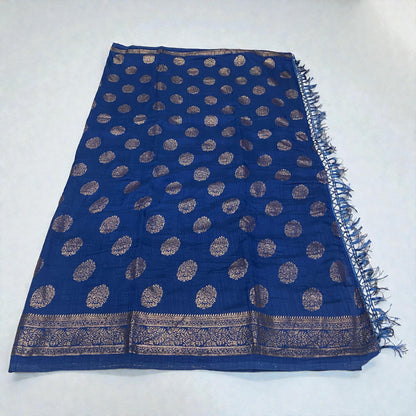 Kashmiri Silk with Floral Design Blue (Dress Code)