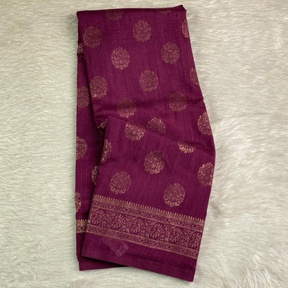 Kashmiri Silk with Floral Design Purple (Dress Code)