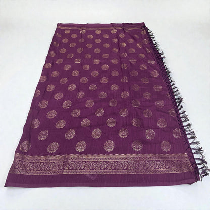 Kashmiri Silk with Floral Design Purple (Dress Code)