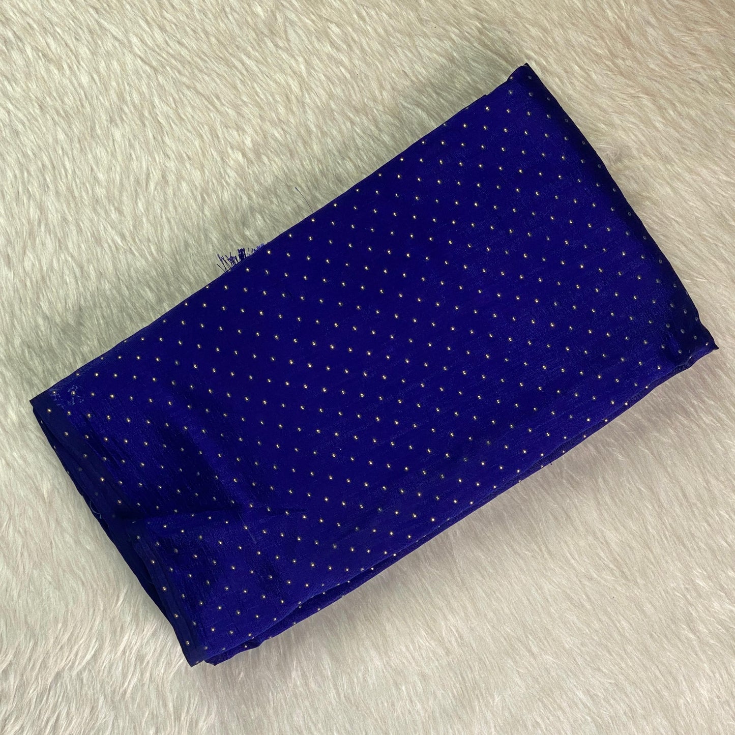 Fancy Saree with Silver Dots Blue