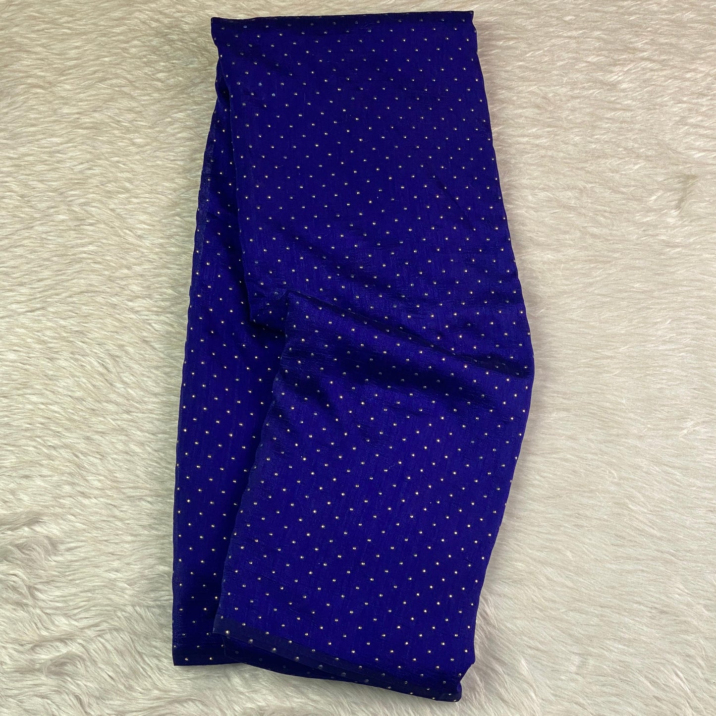 Fancy Saree with Silver Dots Blue