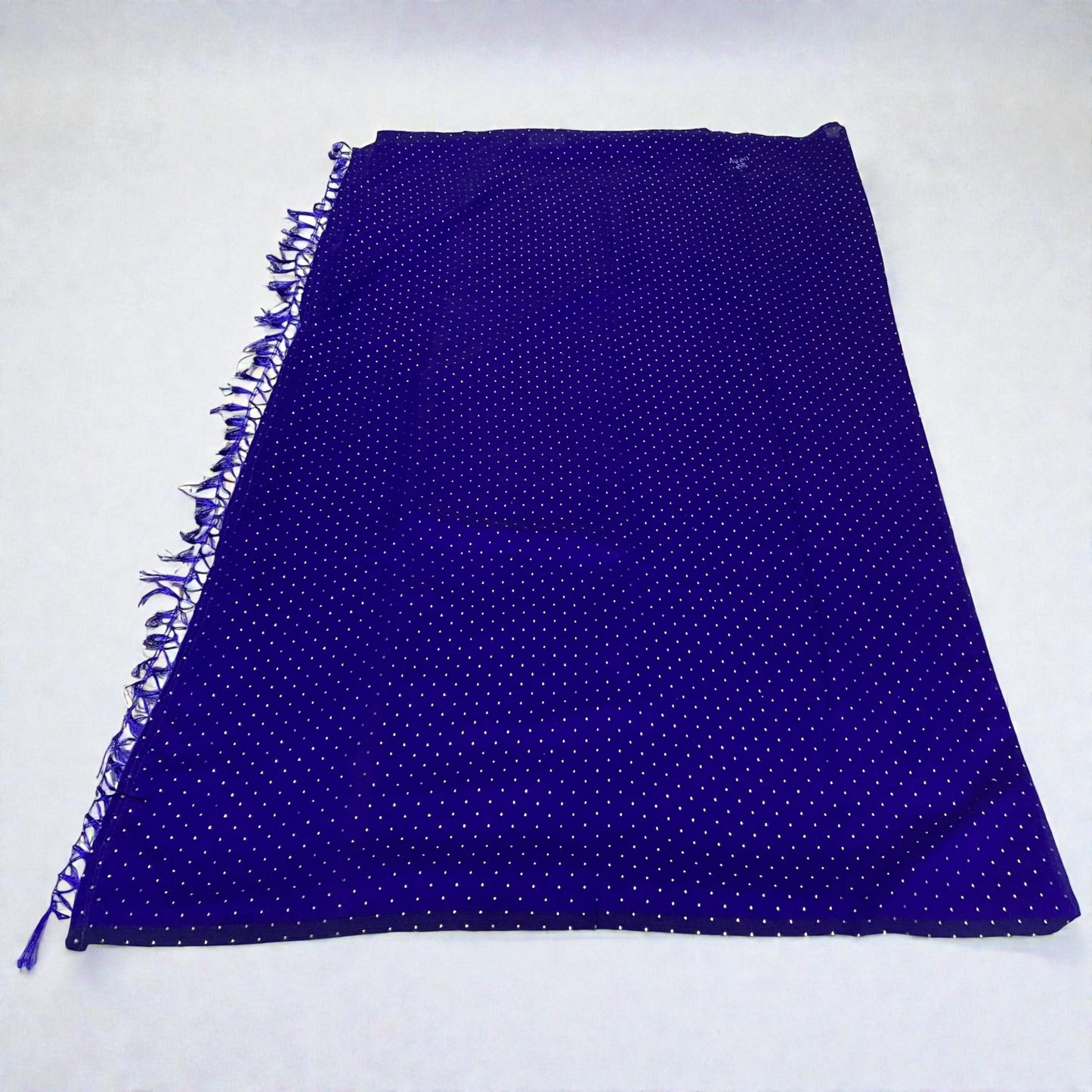 Fancy Saree with Silver Dots Blue