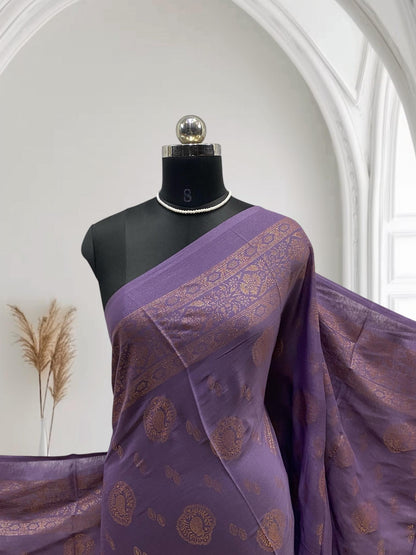 Kashmiri Silk Saree Lavender (Dress Code)