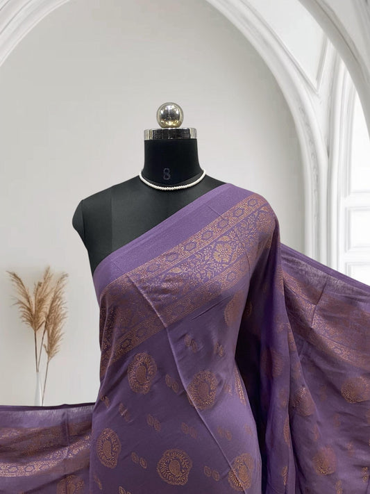 Kashmiri Silk Saree Lavender (Dress Code)