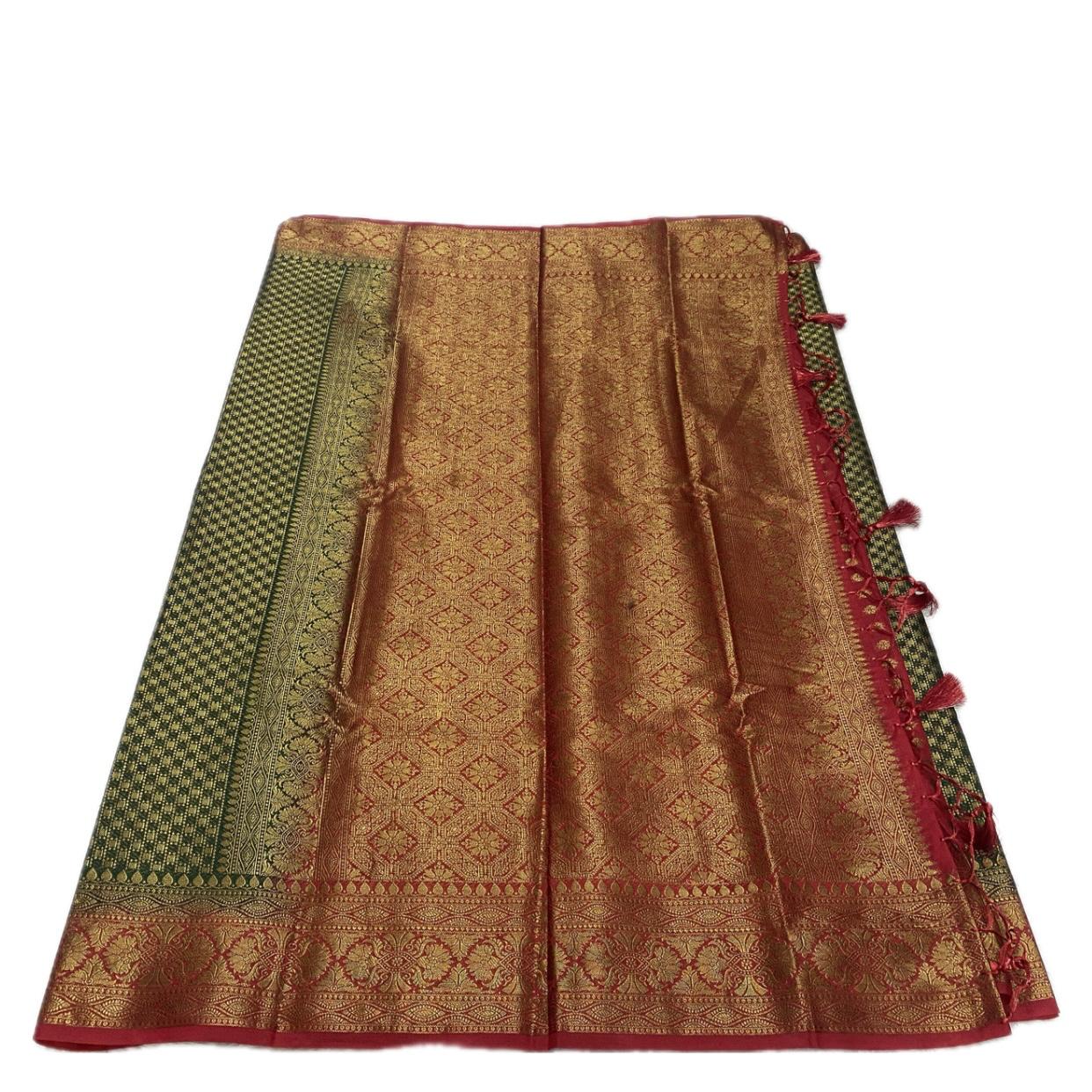 Dwani Golden Radiance Georgette Banarasi Saree Green