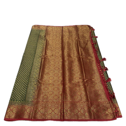 Dwani Golden Radiance Georgette Banarasi Saree Green