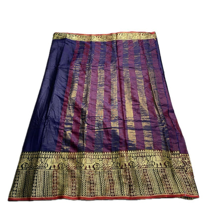 Narayani Pattu Elephant Design Cotton Saree Blue