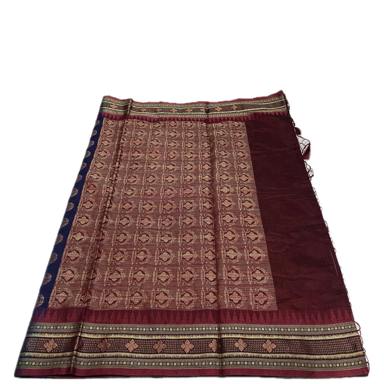 Rajani Floral Butta Cotton Saree Blue