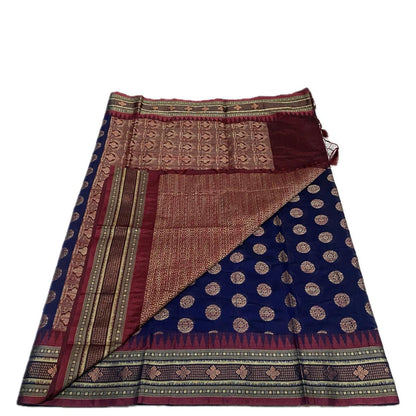 Rajani Floral Butta Cotton Saree Blue