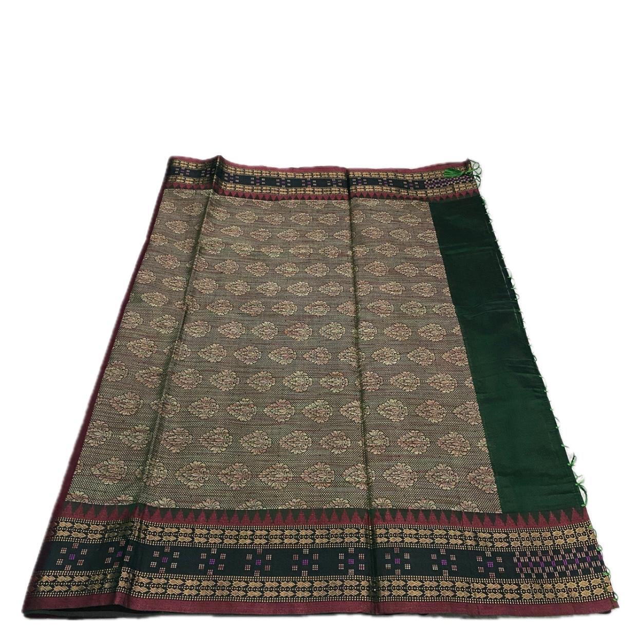 Rajani Floral Butta Cotton Saree Maroon