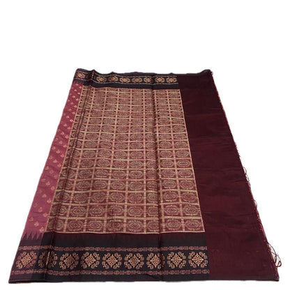 Rajani Floral Butta Cotton Saree Peach  (Dress Code)