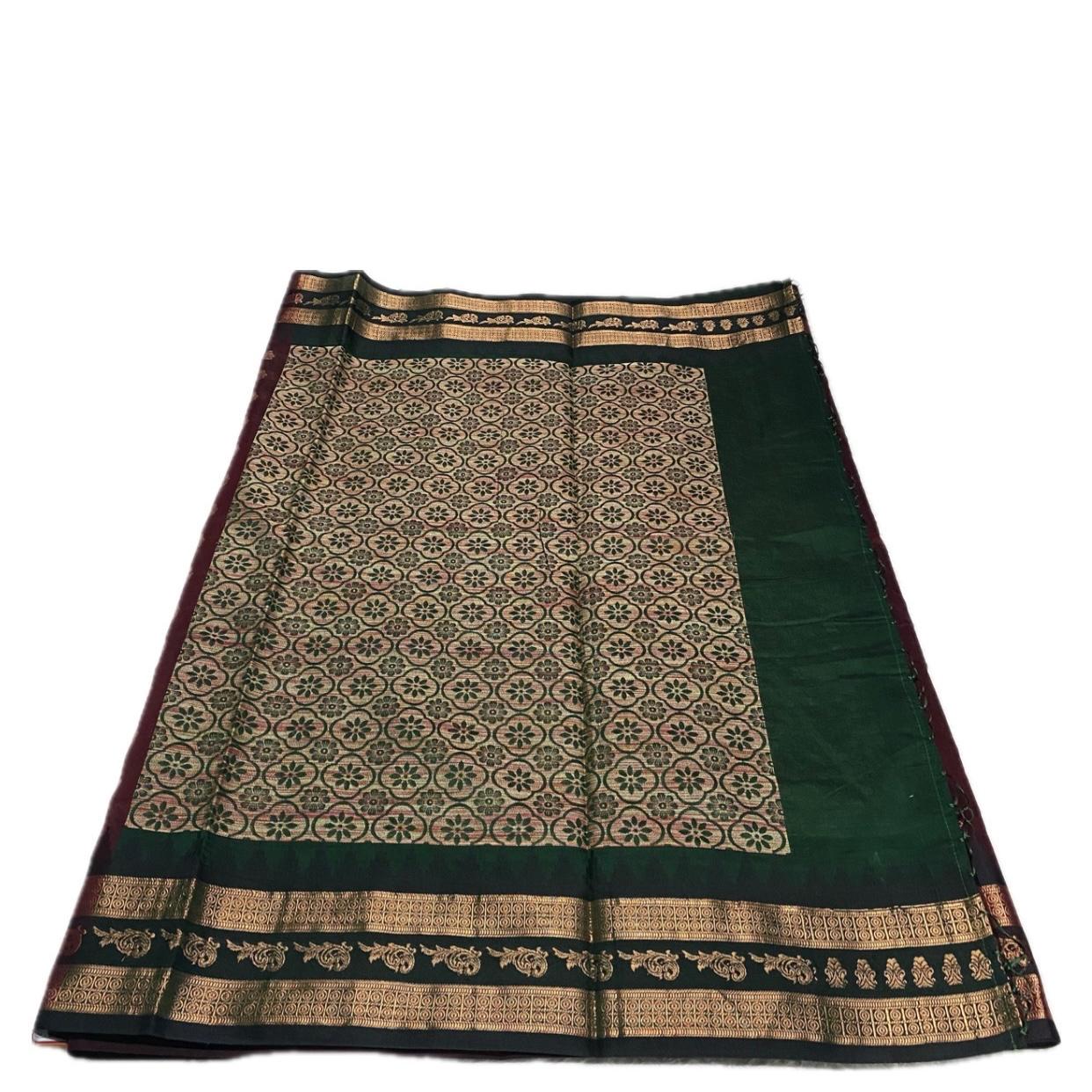 Rajani Floral Butta Cotton Saree Brick Red (Dress Code)