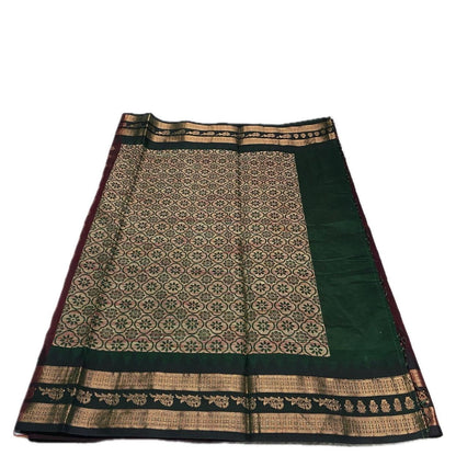Rajani Floral Butta Cotton Saree Brick Red (Dress Code)