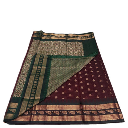 Rajani Floral Butta Cotton Saree Brick Red (Dress Code)