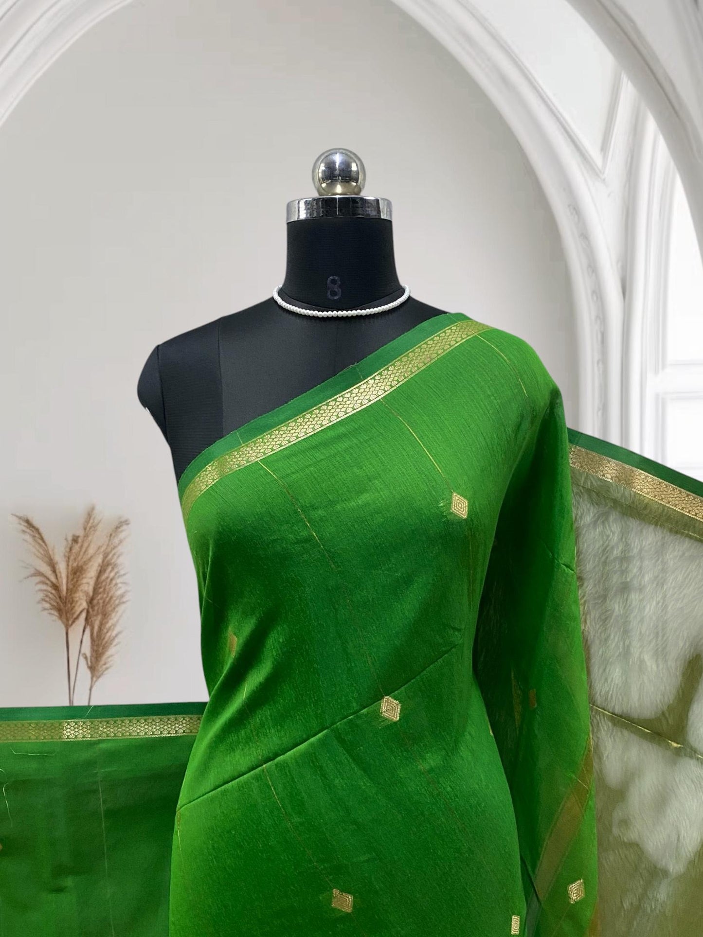 Saikala  Chanderi Silk Sarees Green