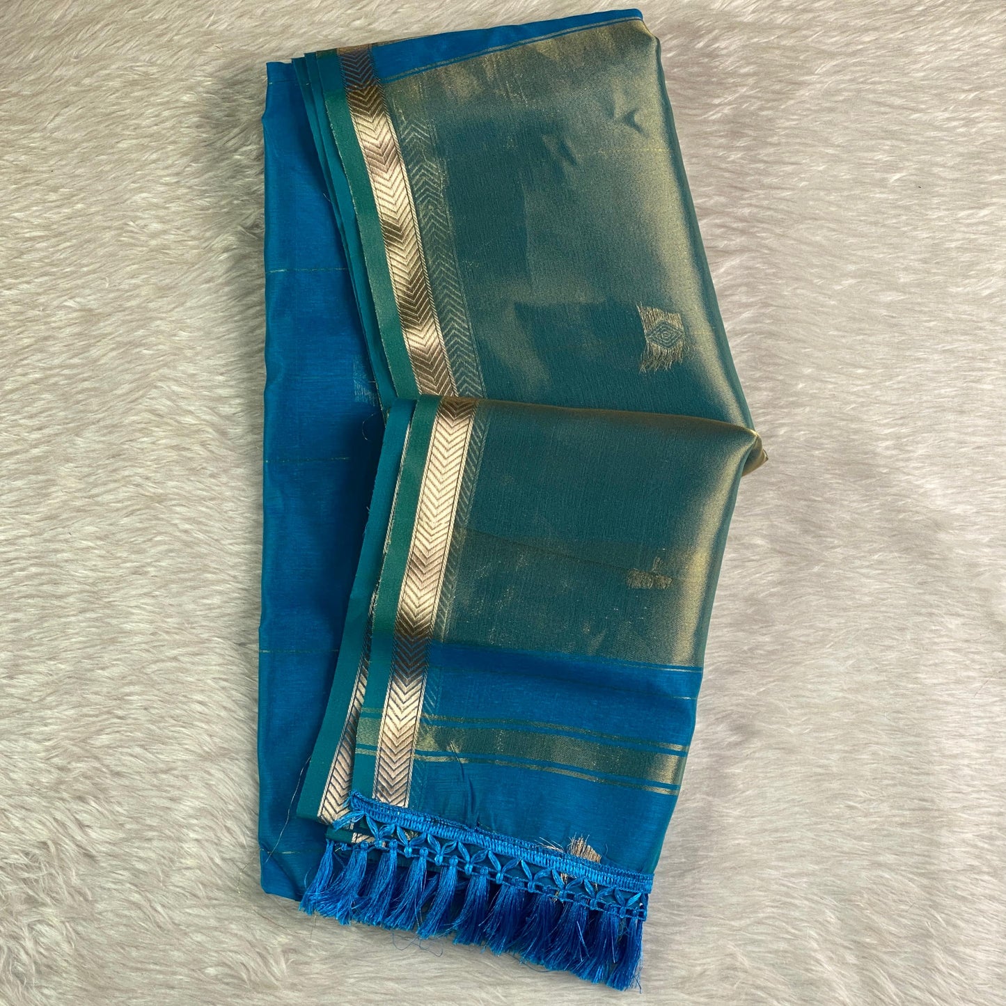 Saikala Chanderi Silk Saree Light Blue