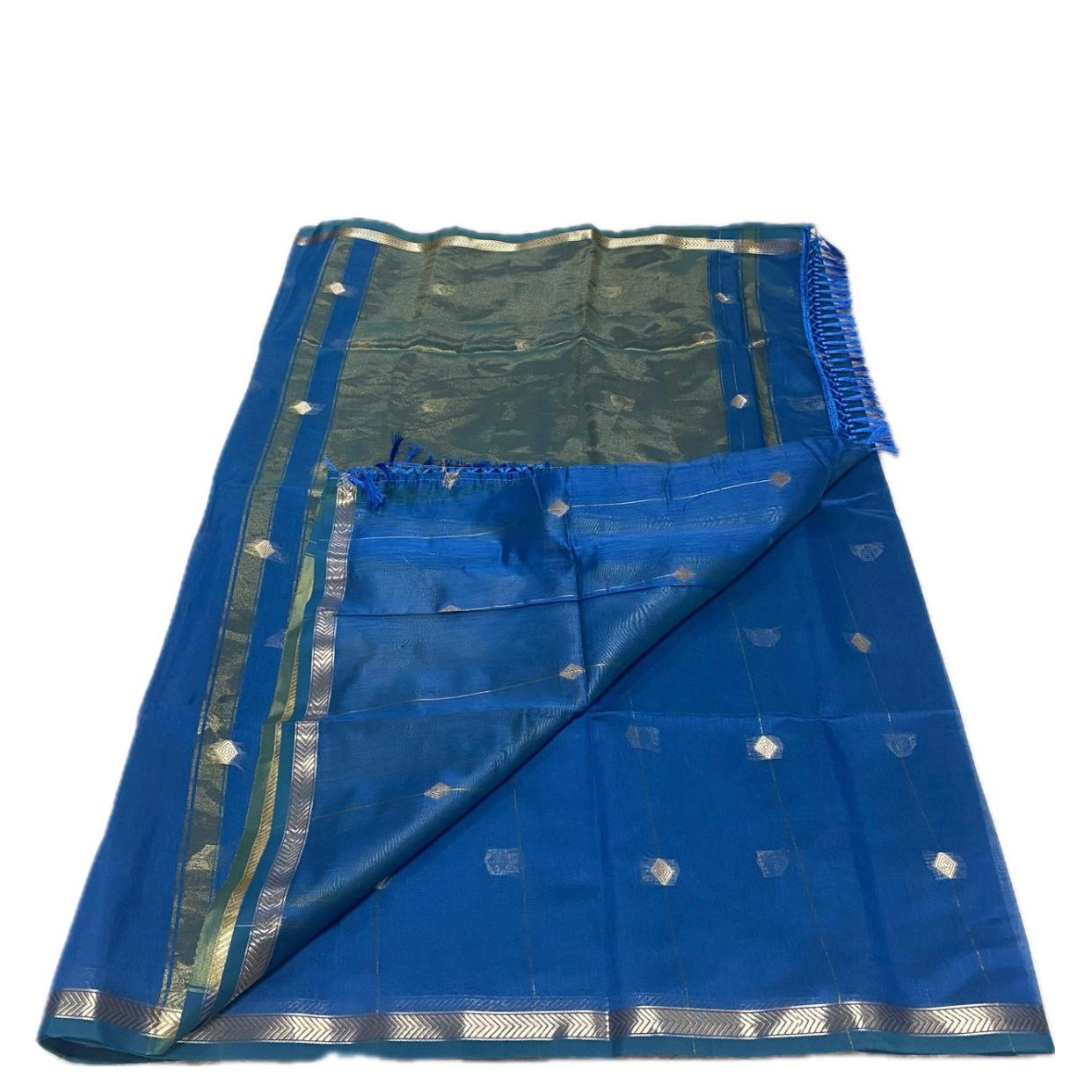 Saikala Chanderi Silk Saree Light Blue