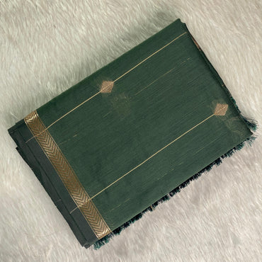Saikala Chanderi Silk Saree Dark Green
