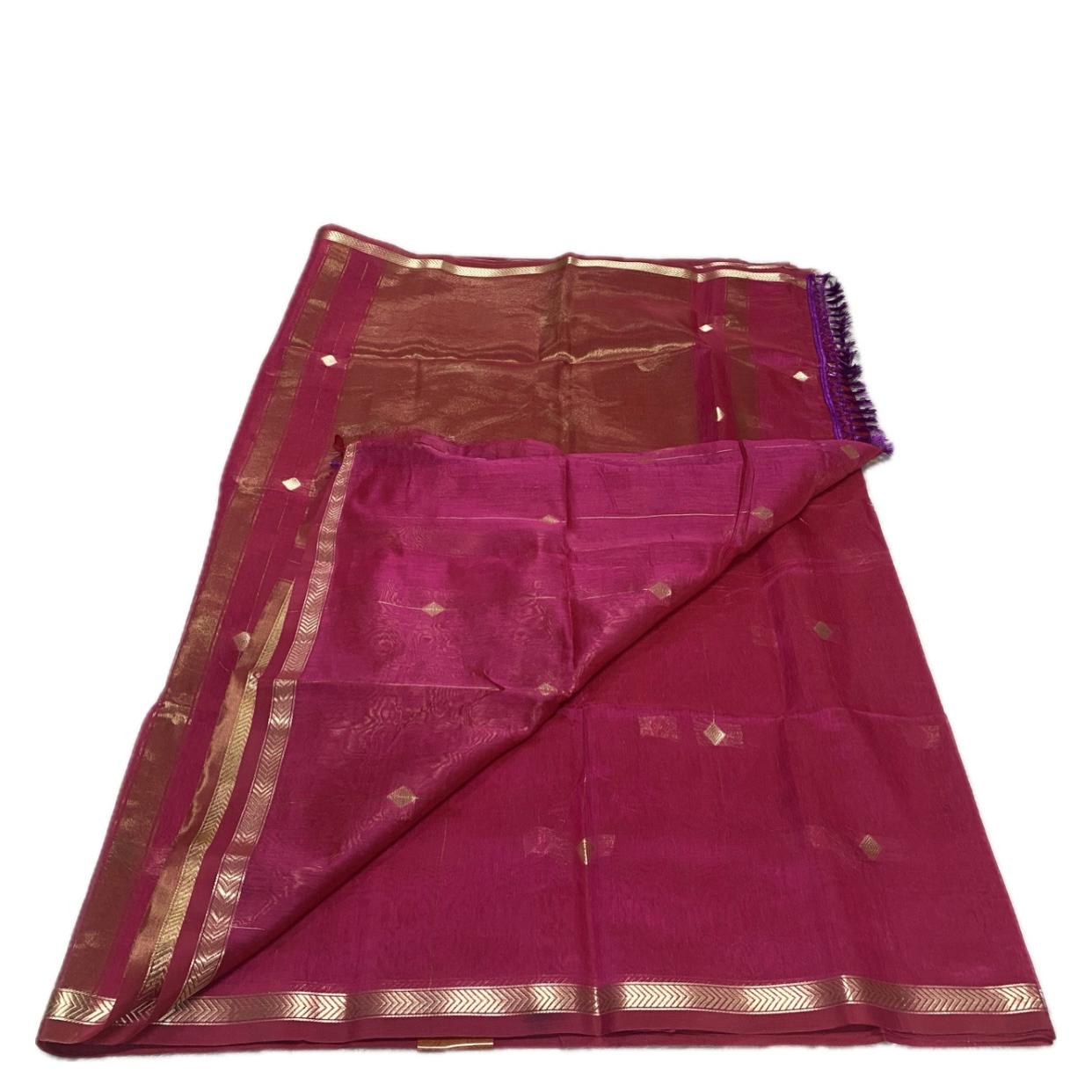 Saikala Chanderi Silk Saree Dark Pink
