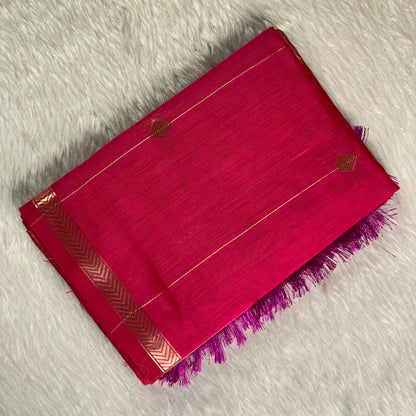 Saikala Chanderi Silk Saree Dark Pink