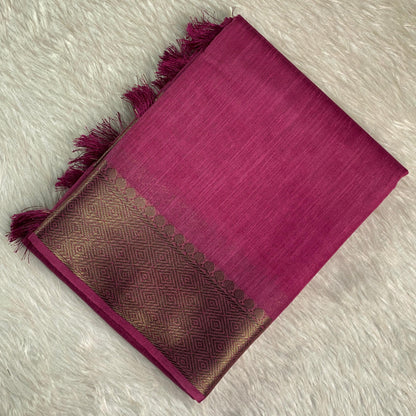 Kavitha Jute Saree Pink