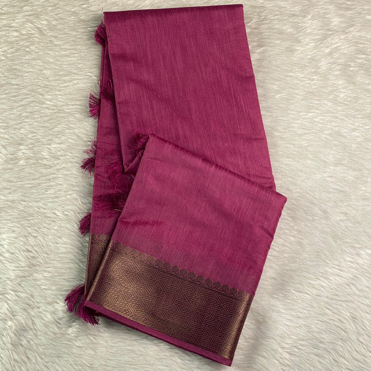 Kavitha Jute Saree Pink