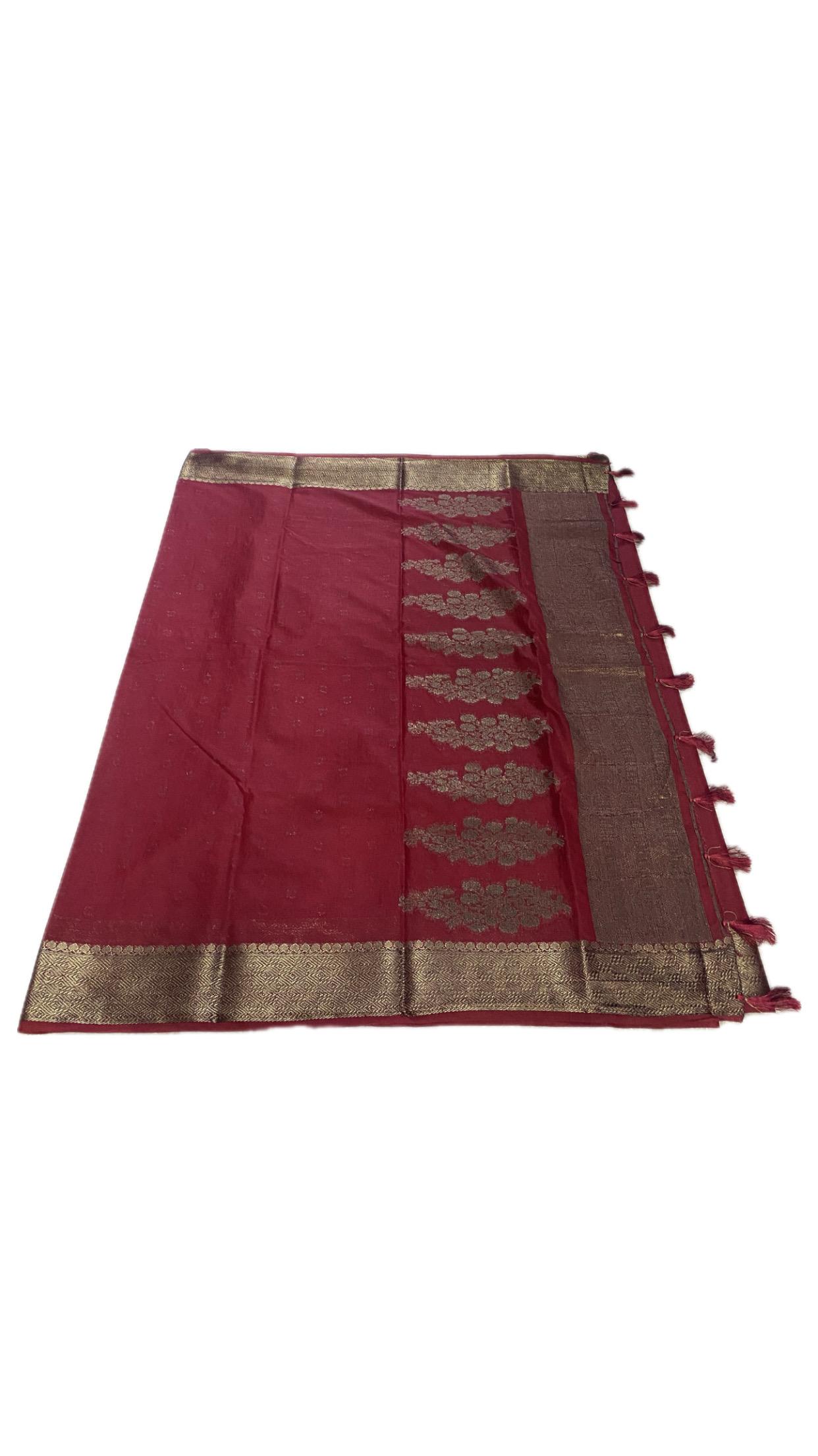 Kavitha Jute Saree Red