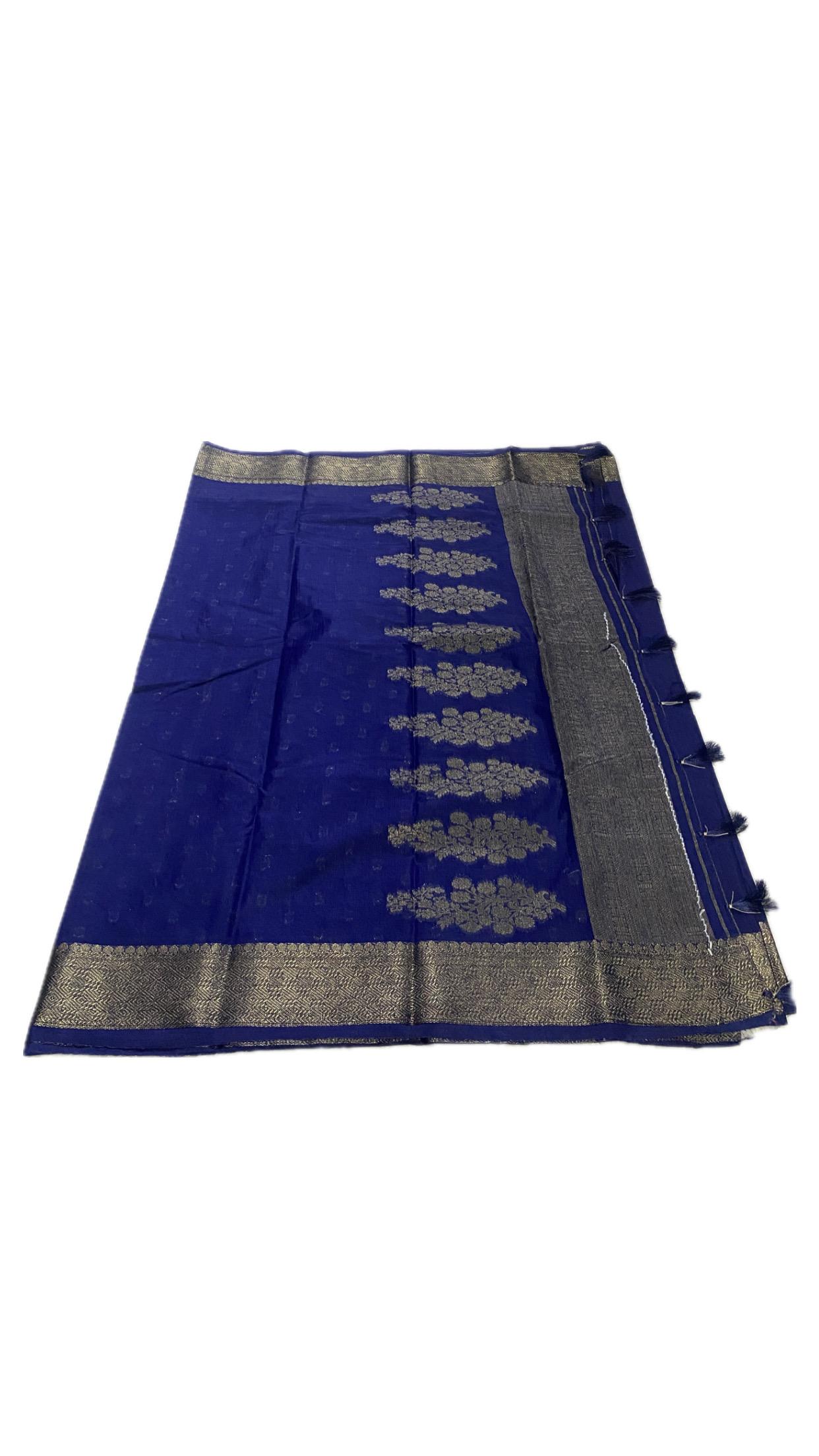 Kavitha Jute Saree Navy Blue
