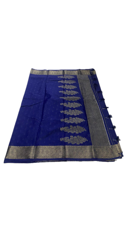 Kavitha Jute Saree Navy Blue