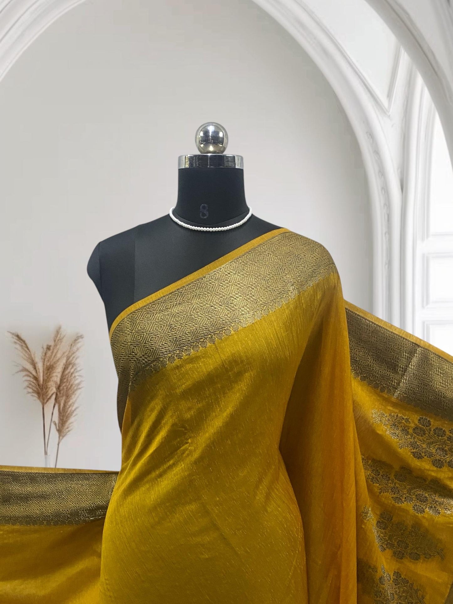Kavitha Jute Saree Yellow