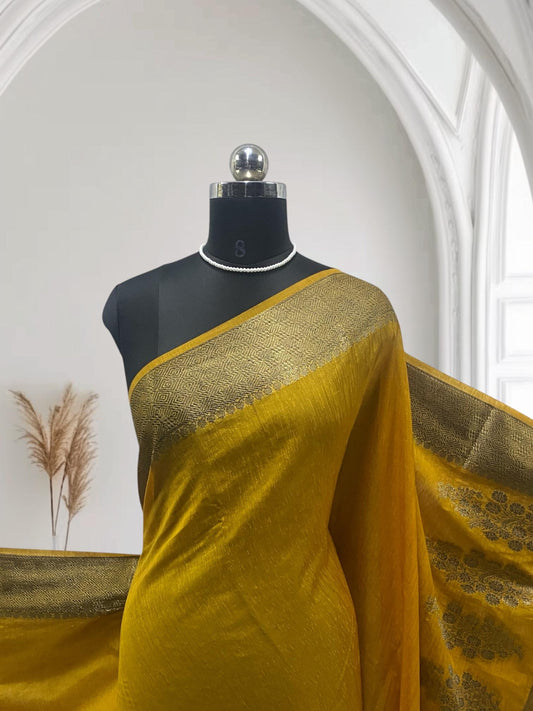 Kavitha Jute Saree Yellow