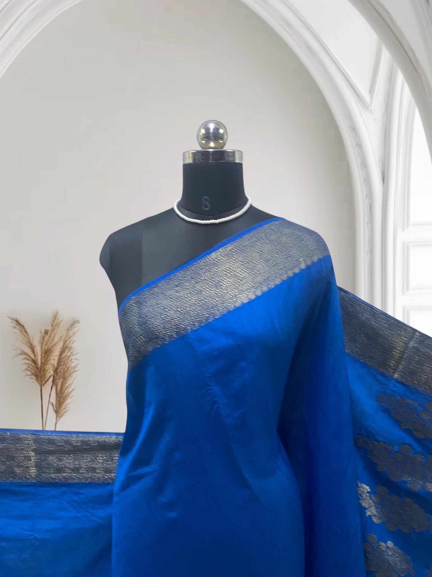 Kavitha Jute Saree Blue