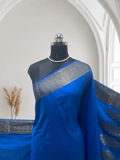 Kavitha Jute Saree Blue