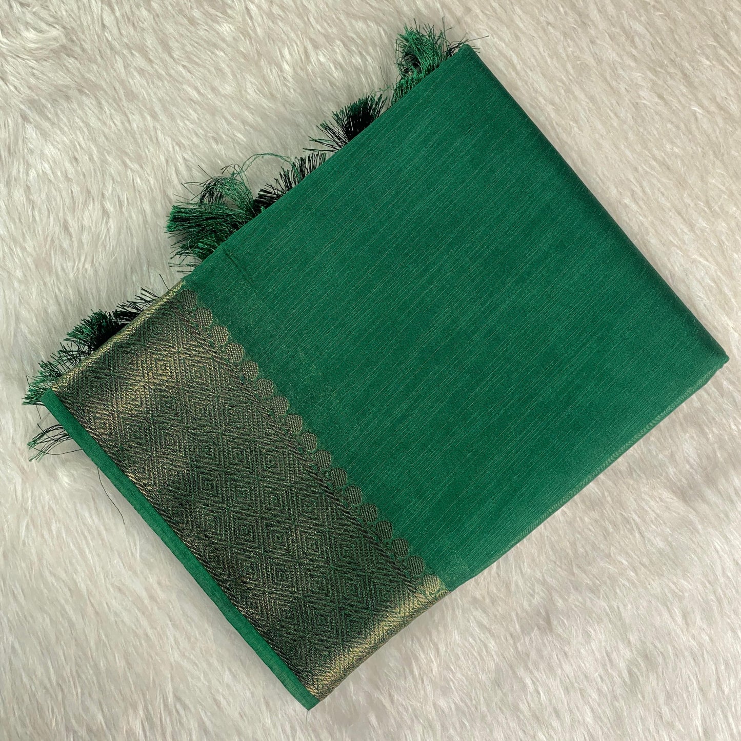 Kavitha Jute Saree Green