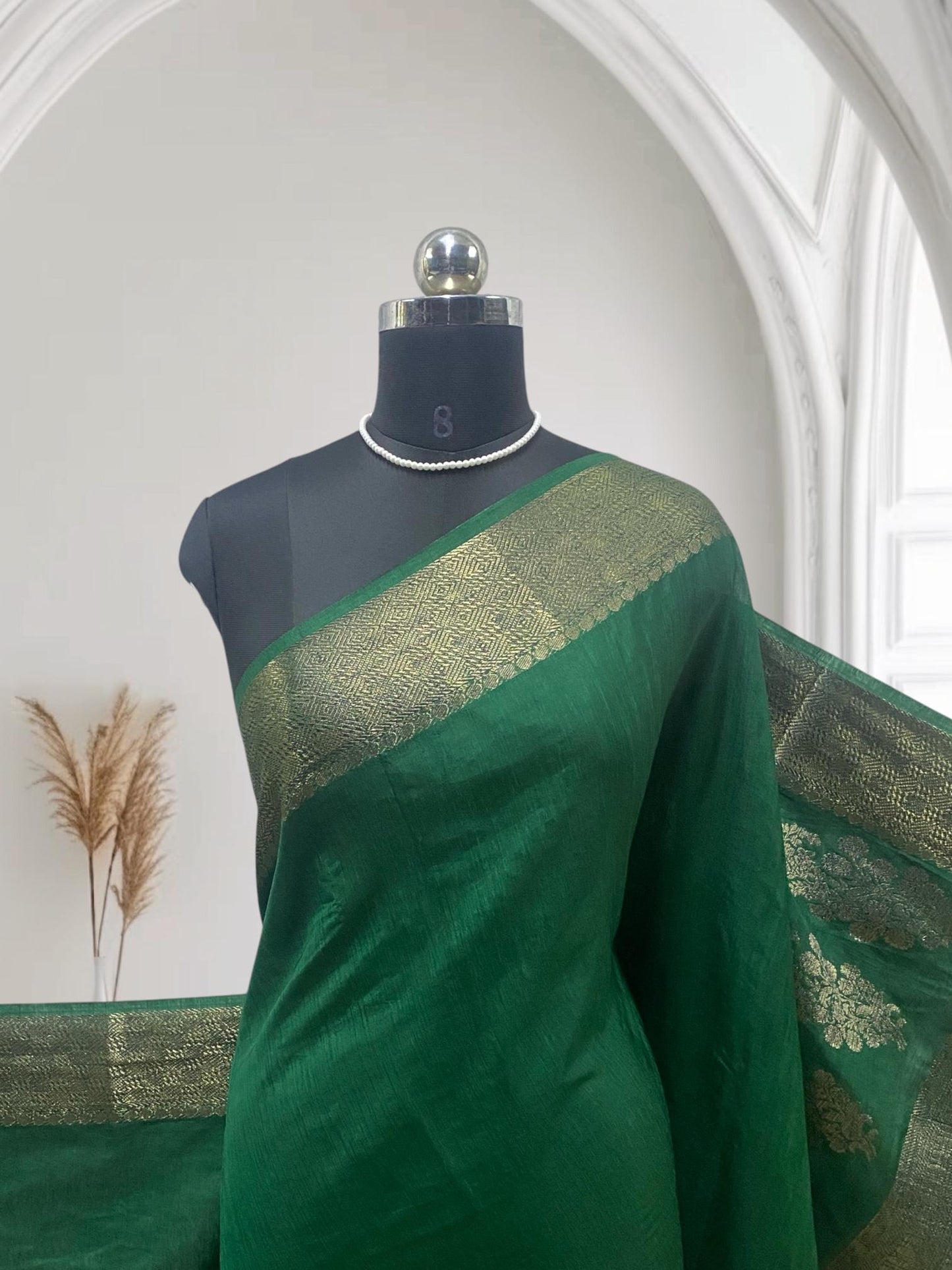 Kavitha Jute Saree Green