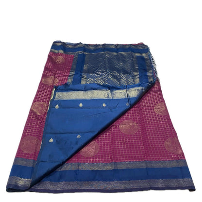 Thrithya Gaddu Silk Checks Saree Pink