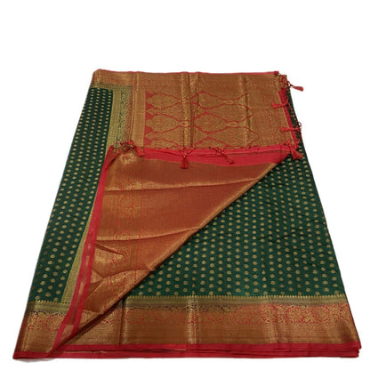 Aami Green Georgette Banarasi Butta Saree with Contrast Border
