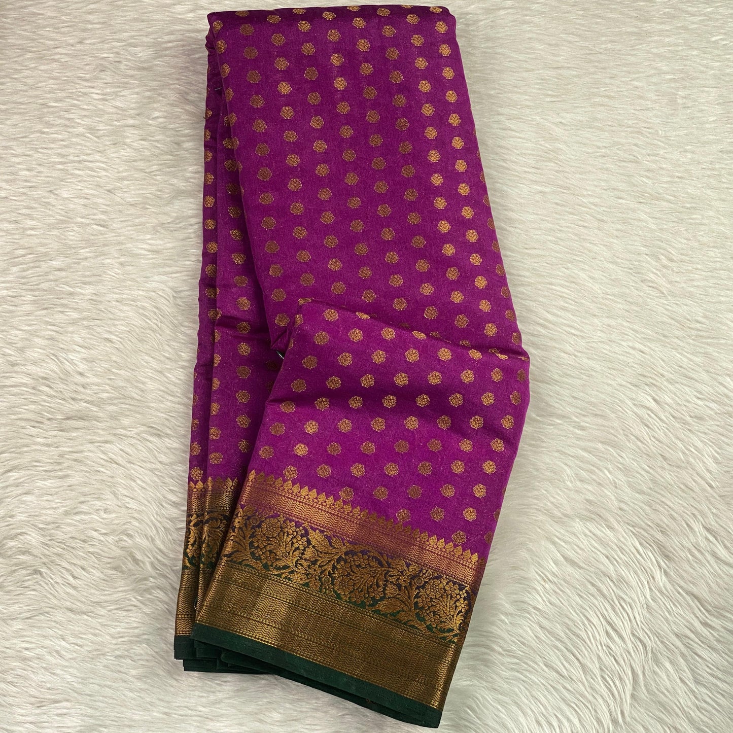 Aami Dark Pink Georgette Banarasi Butta Saree with Contrast Border