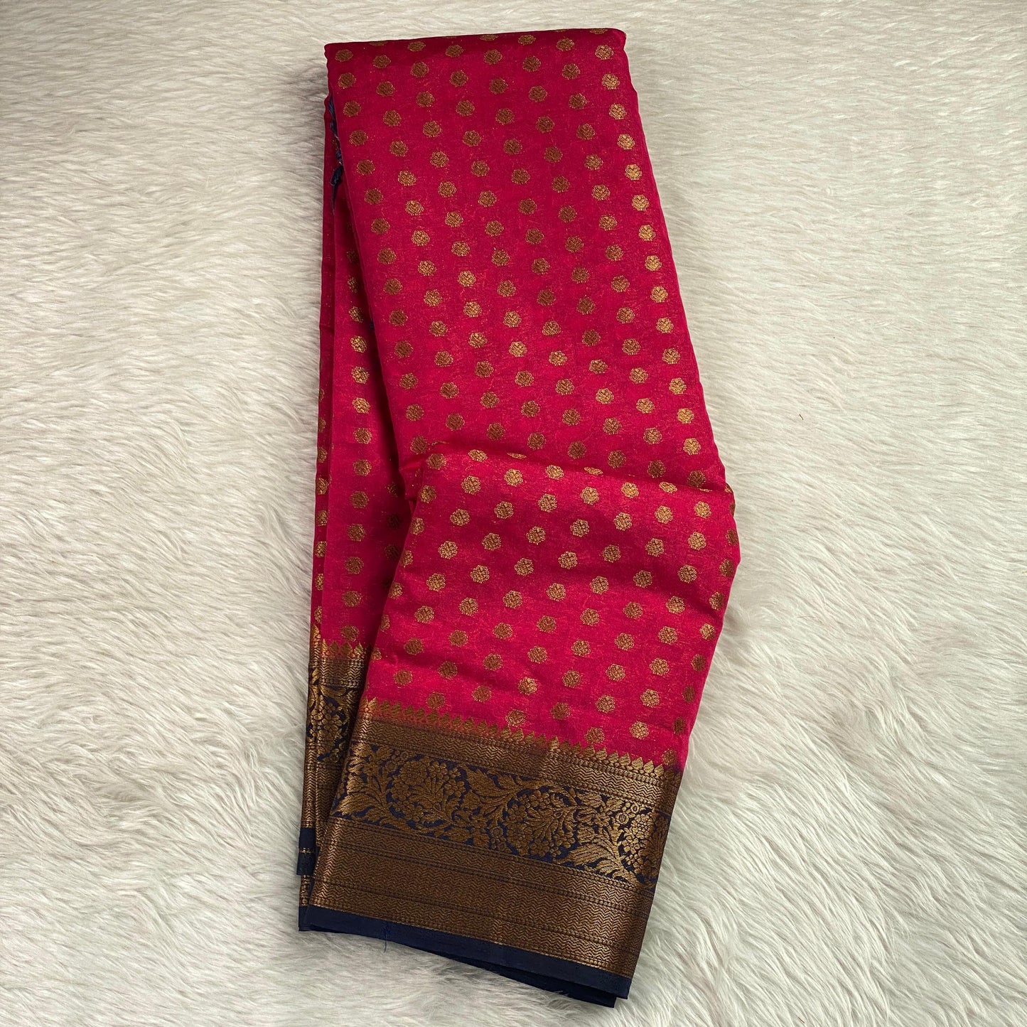 Aami Pink Georgette Banarasi Butta Saree in Peach