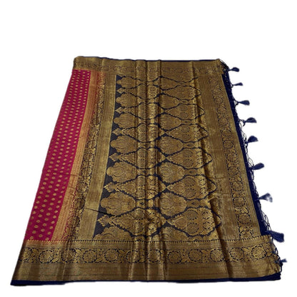 Aami Pink Georgette Banarasi Butta Saree in Peach
