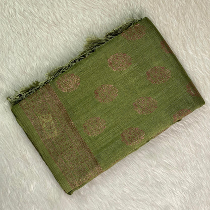 Vaigha Vichitra Jalar Kashmiri Silk Olive Dress Code