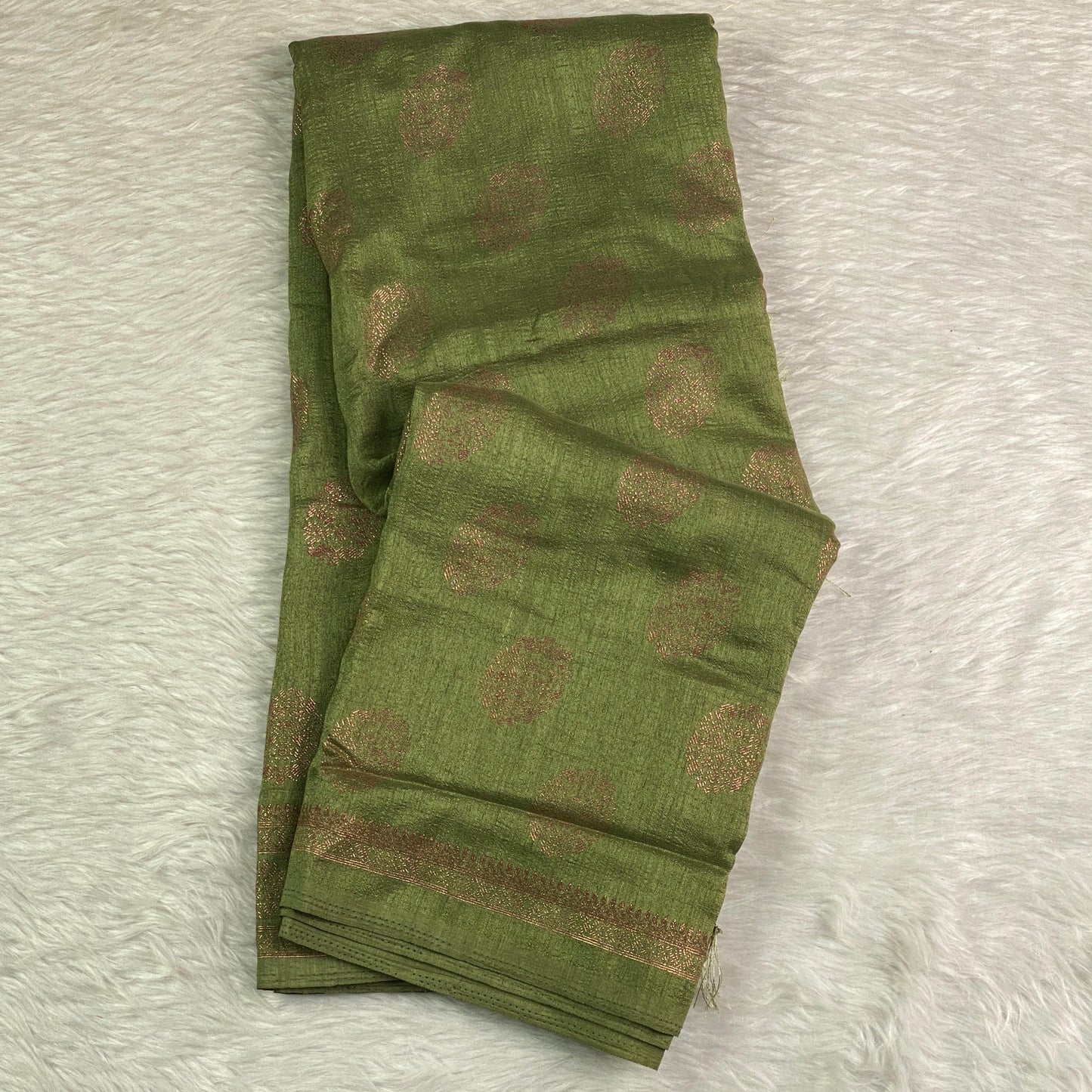 Vaigha Vichitra Jalar Kashmiri Silk Olive Dress Code