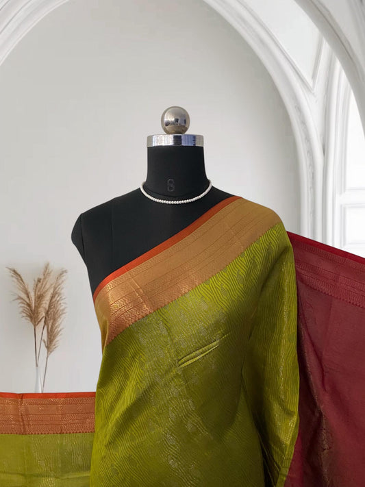 Sandra Semi Silk Saree Olive
